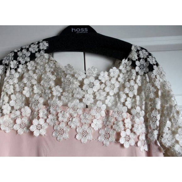 Hoss Intropia Pink and Beige Lace Flowy Dress - Picture 2 of 12